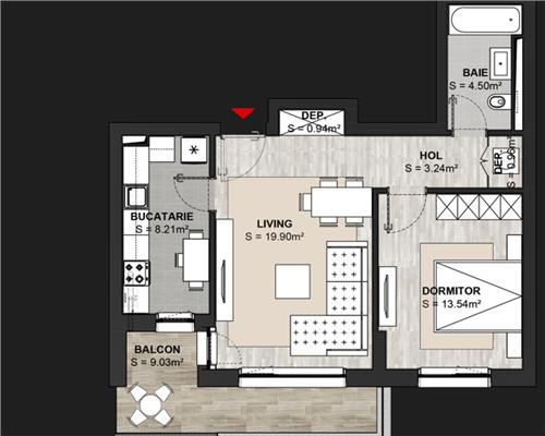 Apartament 2 camere, in bloc nou, etaj intermediar,  Darste